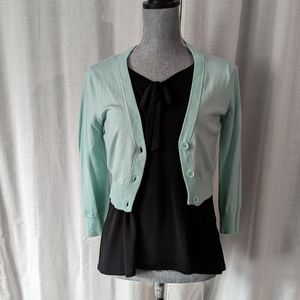 ice blue mak cropped cardigan